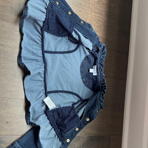 Janie and Jack Dark Blue Denim Jacket with Gold Buttons - Picture 3 of 4
